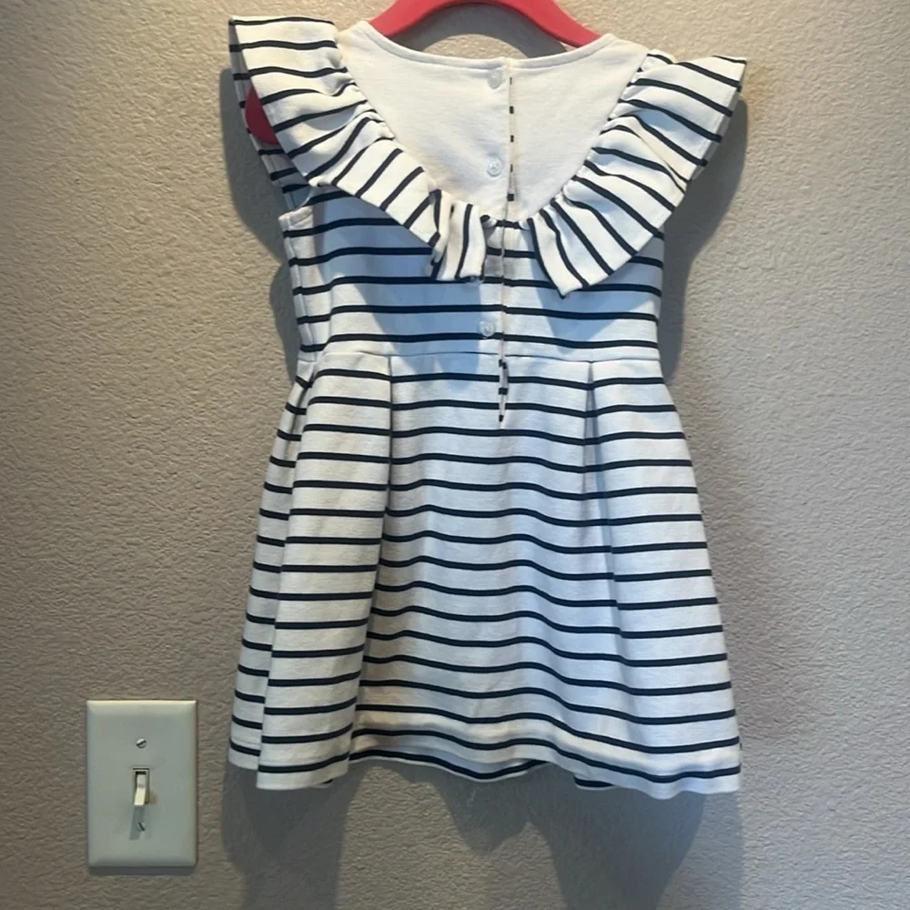 Janie and Jack Girls Striped Sailor Dress Preppy Size 3